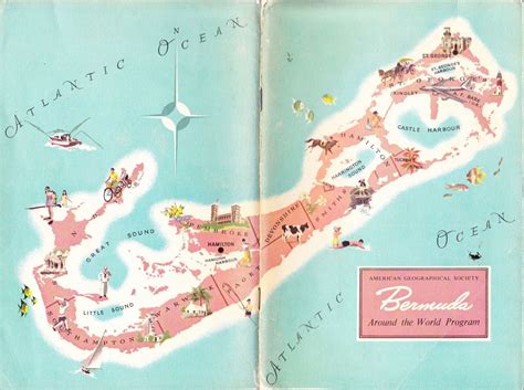 Large detailed travel illustrated map of Bermuda | Bermuda | North America | Mapsland | Maps of ...