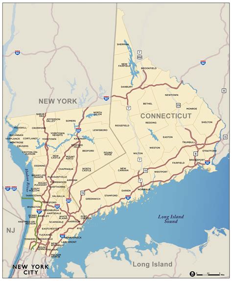 Map Of New York And Connecticut Border - Map