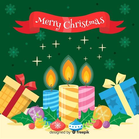 Free Vector | Christmas candles background