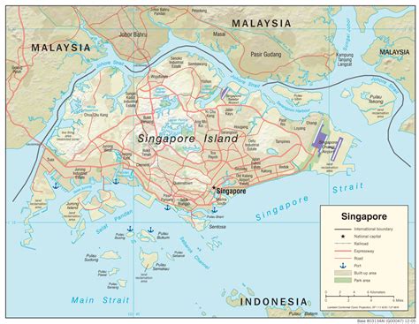 Geographic Map of Singapore - country.report