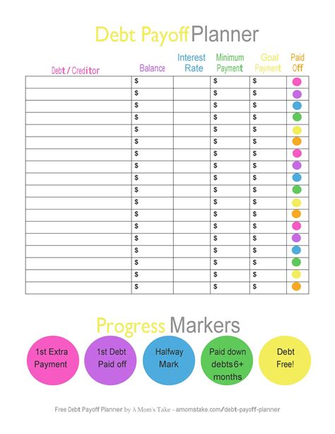 Printable Debt Snowball Tracker