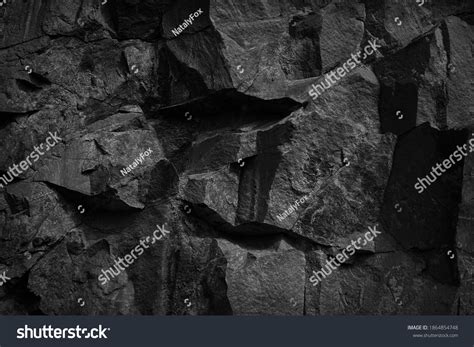 Black Stone Background Rock Texture Fragment Stock Photo 1864854748 ...