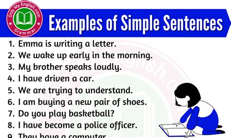 50 Examples of Simple Sentences » Onlymyenglish.com