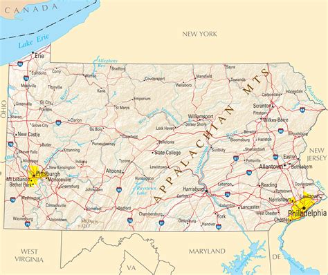 Pennsylvania Reference Map - MapSof.net