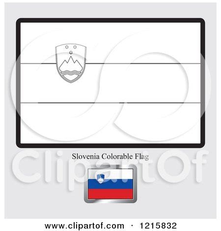 Clipart of a Coloring Page and Sample for a Slovenia Flag - Royalty Free Vector Illustration by ...