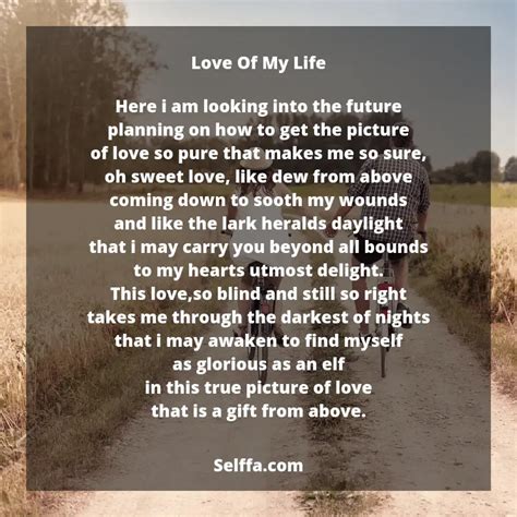 25 Love of My Life Poems - SELFFA