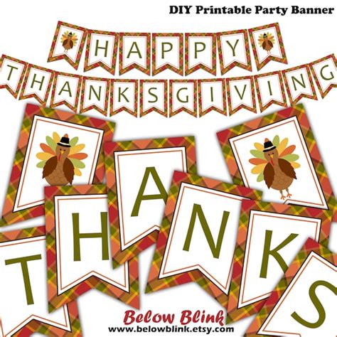 Happy Thanksgiving Banner Printable Fall Banner Give Thanks - Etsy