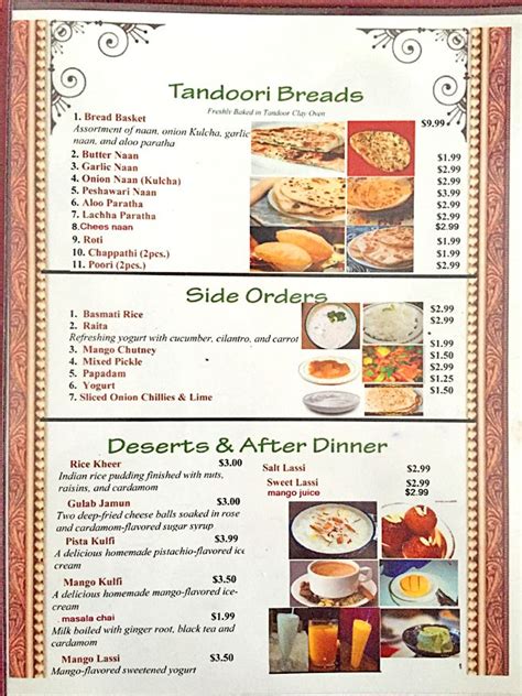 Menu - New Taste of India | Tandoori bread, Indian food recipes, Menu