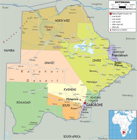 Mapas de Gaborone - Botsuana | MapasBlog