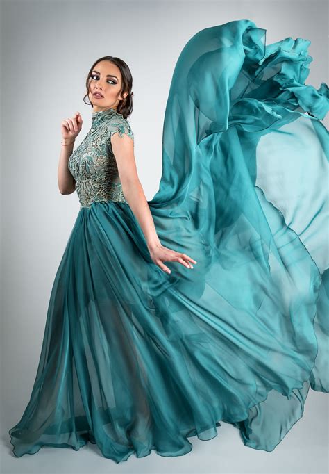 Turquoise Evening Dress SS2017 | Blue party dress, Party dresses for women, Evening dresses