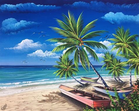 Tropical Beach Oil Paintings | Images and Photos finder