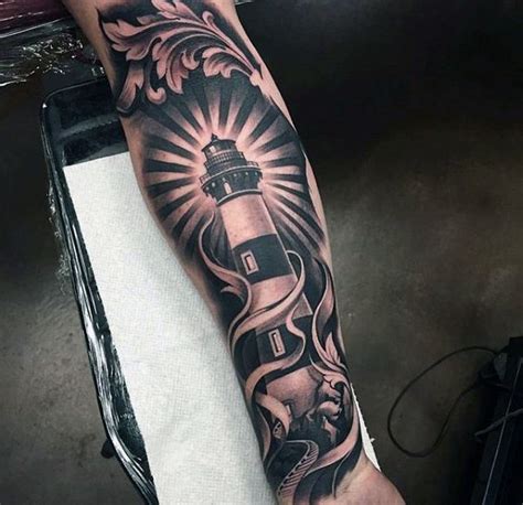 Resultado de imagen para lighthouse tattoo Outer Forearm Tattoo, Forearm Sleeve Tattoos, Full ...