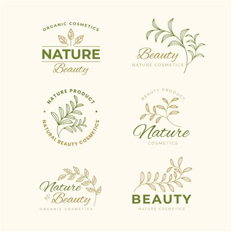 Free Vector | Nature cosmetics logo collection