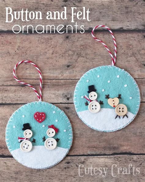 Deer and Fox Felt Christmas Ornaments - Cutesy Crafts