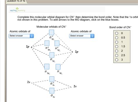 Solved: Complete This Molecular Orbital Diagram For CN– Th... | Chegg.com