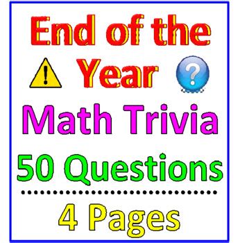 End of the Year Math Trivia (50 Questions) by David Filipek | TPT