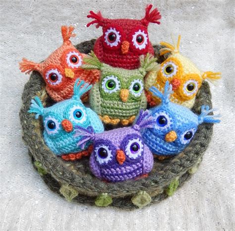 Free Nesting Rainbow Owls pattern | Eule häkeln anleitung, Häkeln ...