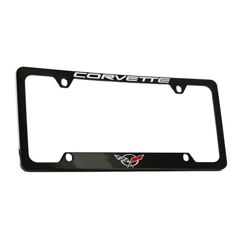 Chevrolet Corvette C5 Black Coated Metal Bottom Engraved License Plate Frame - Walmart.com ...