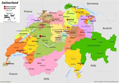 Switzerland In World Map - Maps: World Map Switzerland : Physical map of switzerland (in german).