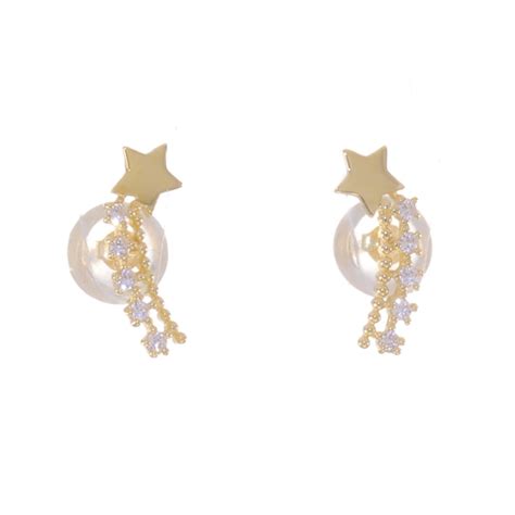 14K Yellow Gold Shooting Star Stud Earrings | The Jewelry Vine