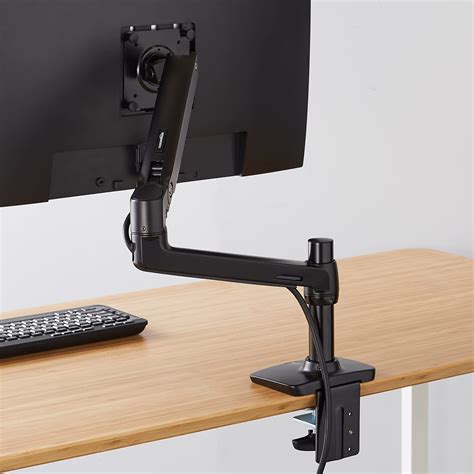 Amazon Basics Single Monitor Stand - Lift Engine Arm Mount, Aluminum ...