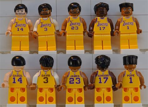 Custom LEGO minifigure Los Angeles Lakers 20-21 Season Starting 5 James ...