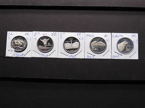 Five Different S Mint Silver Proof State Quarters From 06 And 07. Gem ...