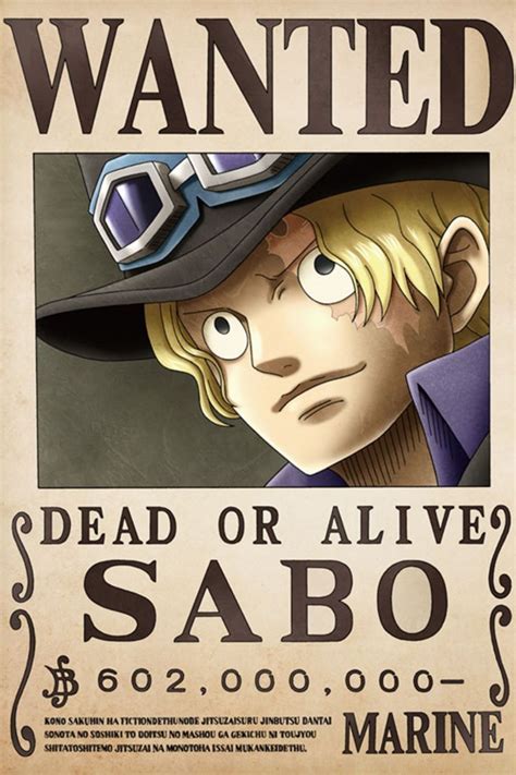 Sabo's Wanted Poster, One piece character bounty posters | Sabo one ...