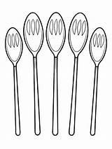 Spoons colouring Book Pages For Children And Adults With Vector Design  sketch template