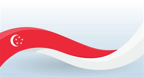 Singapore Waving National flag. Modern unusual shape. Design template for decoration of flyer ...