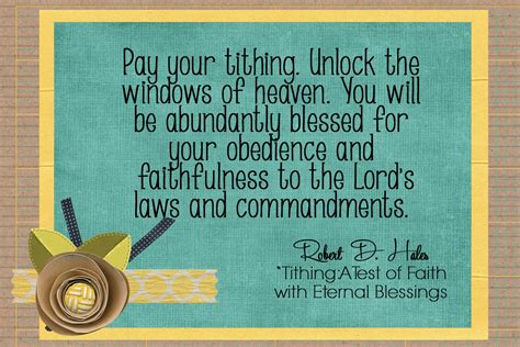 LDS Handouts: Commandments: Why do we pay tithing?