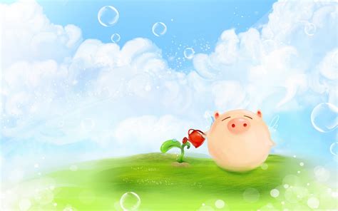 Pink pig illustration HD wallpaper | Wallpaper Flare