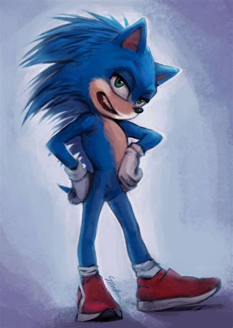 Movie Sonic Redesign (Full Body Version) by https://www.deviantart.com/skrollan95 on @DeviantArt ...