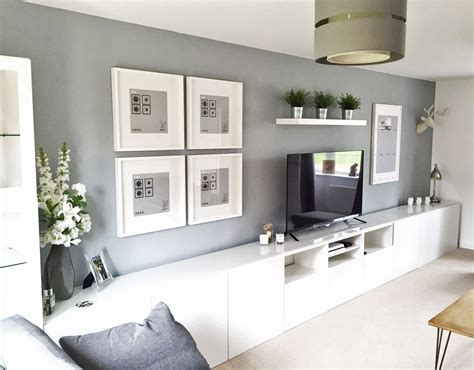 Ikea BESTÅ, Living Room, Tv unit, Picture Frames Ribba. White, Grey. | Ikea living room, Living ...