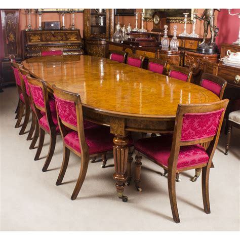 Antique Pollard Oak Victorian Extending Dining Table & 12 Chairs 19th C ...