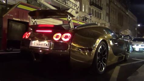 CHROME GOLD BUGATTI Veyron 0-60 MPH in Central London!! - YouTube