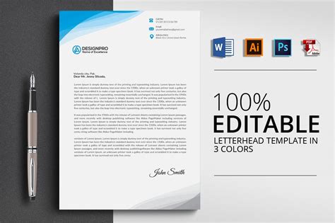 Professional Letterhead Design (52679) | Resume Templates | Design Bundles