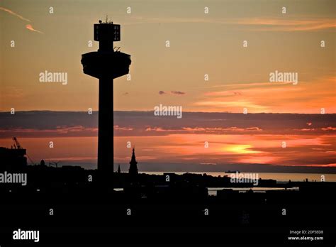 Liverpool Skyline Sunset Stock Photo - Alamy