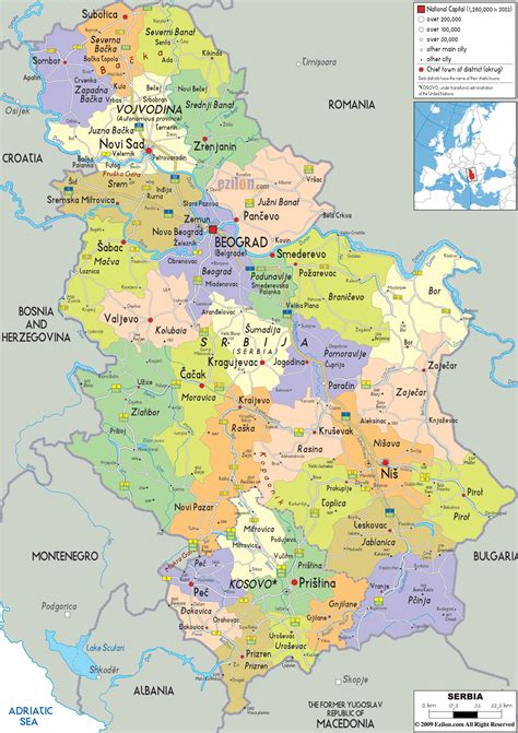 Maps of Serbia | Detailed map of Serbia in English | Tourist map of ...