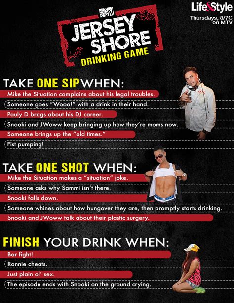 Jersey Shore Drinking Game: Family Vacation Premiere Party Games