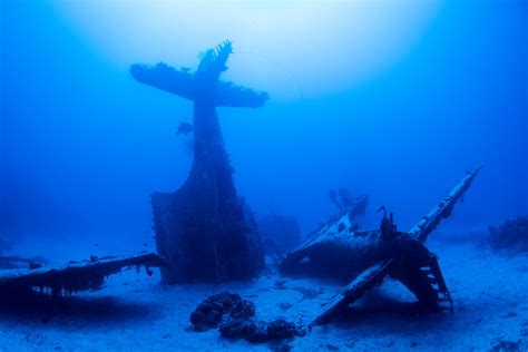 A Series of Underwater Photographs Capture a Graveyard of Sunken World War II Planes