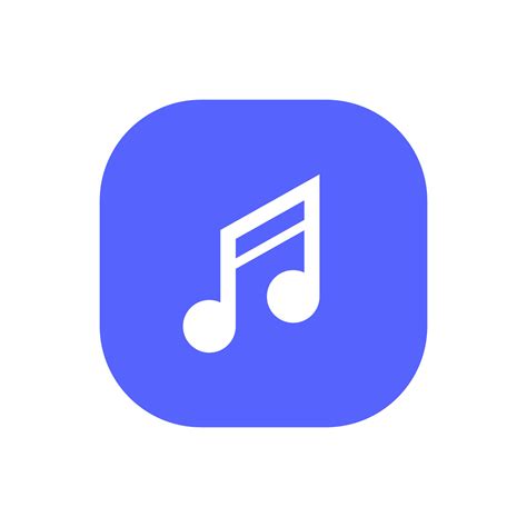 Music player app, musical note icon vector isolated on square ...