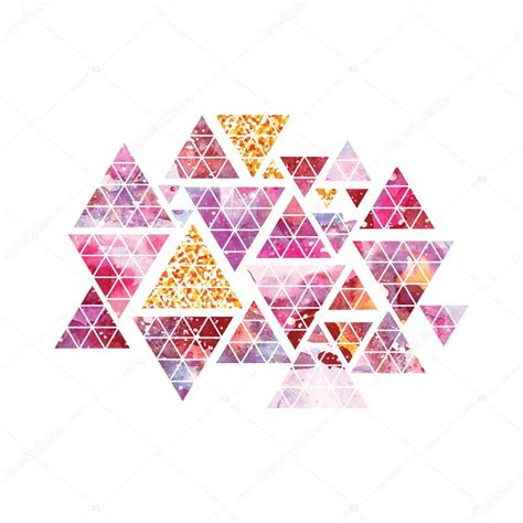 Triangular space design. Abstract watercolor ornament. Stock Vector Image by ©comotom0 #116872512