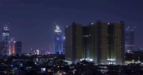 Timelapse Of Jakarta Skyline At Night Stock Footage SBV-347488161 - Storyblocks