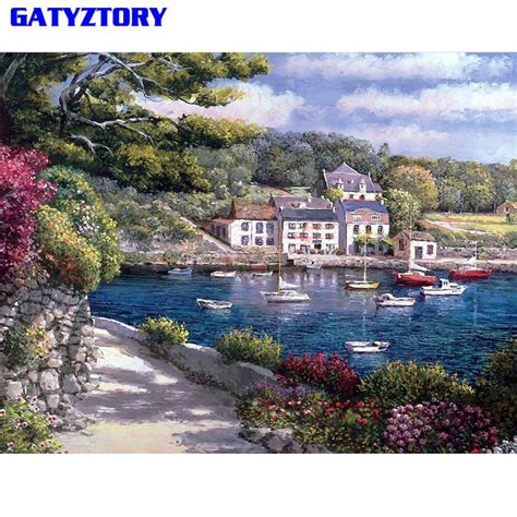 Aliexpress.com : Buy GATYZTORY Landscape DIY Painting By Numbers Kits ...