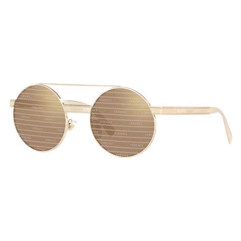 Versace - Logomania Round Sunglasses Versace - Gold - Sunglasses ...