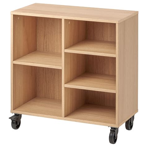 RÅVAROR shelf unit on casters, oak veneer, 263/8x271/8" - IKEA