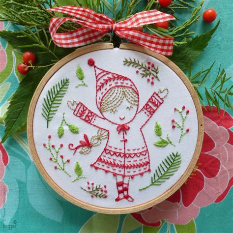 Adorno del bordado bordado de Navidad kit de bordado niña Embroidery ...