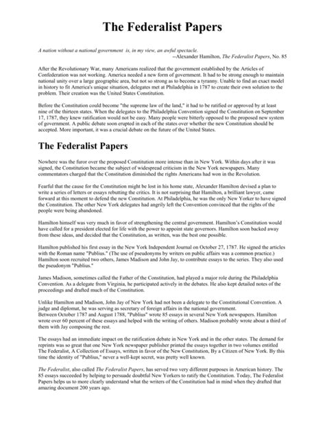 The Federalist Papers