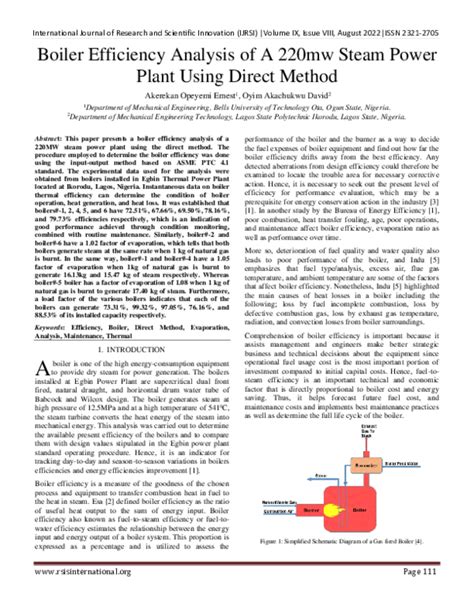 (PDF) Boiler Efficiency Analysis of A 220mw Steam Power Plant Using Direct Method | Akerekan ...